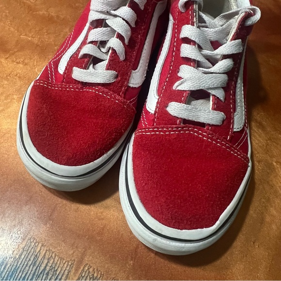 VANS old Skool Red White Suede Canvas Shoes size 12.5 - Picture 7 of 11